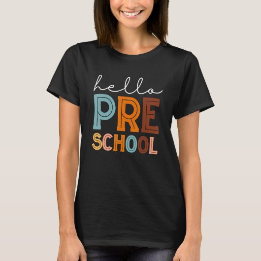 Back To School Hello Preschool Teachers Women Boys Tシャツ (正面)