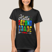   Back To School Hello Second Grade Leopard First  Tシャツ (正面)