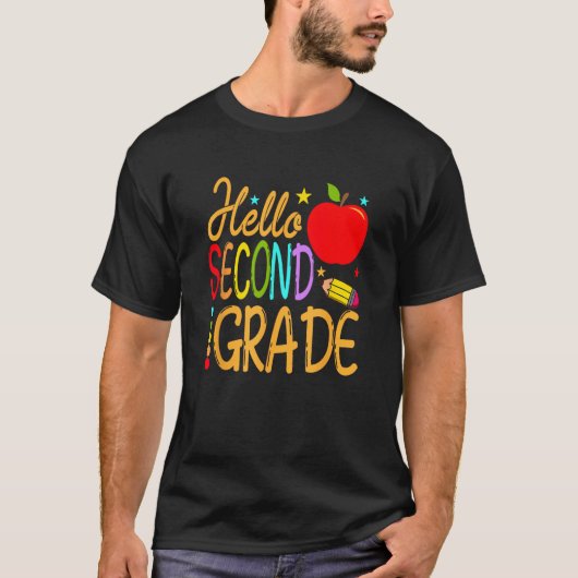 Back To School Hello Second Grade Team 2nd Grade T Tシャツ (正面)
