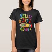Back To School Hello Third 3rd Grade For Kids Tシャツ (正面)