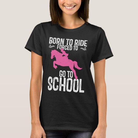 Back To School Horseback Riding Girl Horse Tシャツ (正面)