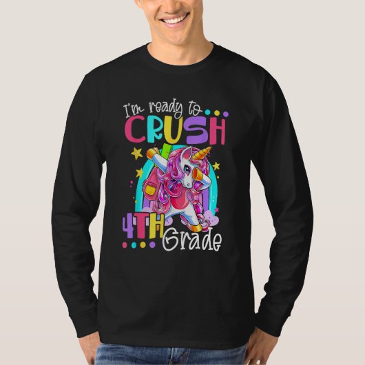 Back To School I m Ready To Crush 4th Grade Dabbin Tシャツ (正面)