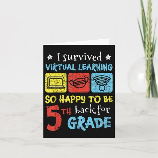 Back To School I Survived Virtual Learning 5th Gra カード (正面)