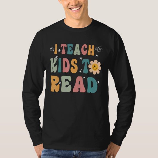 Back To School I Teach Kid to Read Men Women Readi Tシャツ (正面)