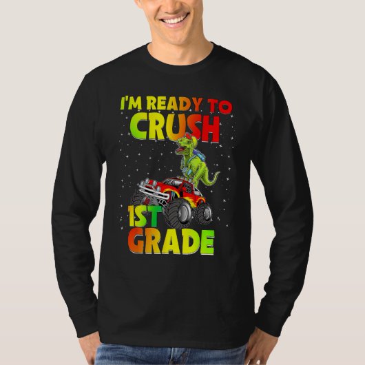 Back To School I'm Ready To Crush 1st Grade Dinosa Tシャツ (正面)