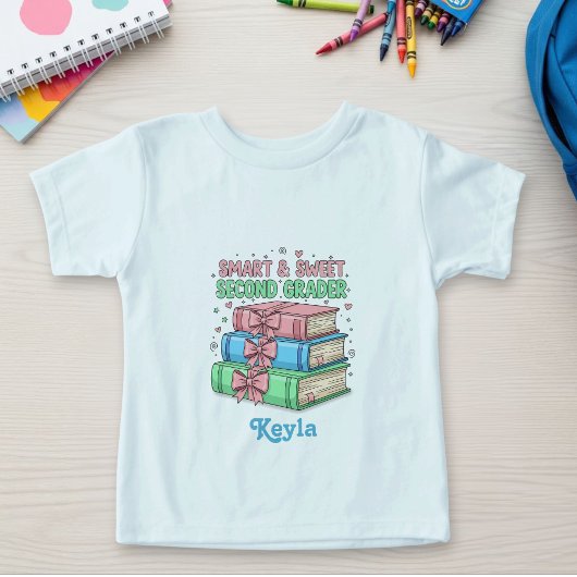 Back to School Kids T-shirt, Books & Bows - Cute 