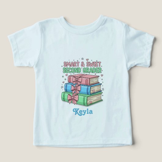 Back to School Kids T-shirt, Books & Bows - Cute  (デザイン正面)