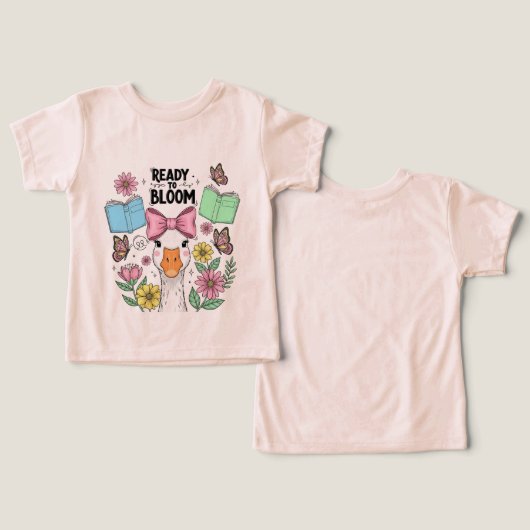 Back to School Kids T-shirt - Cute First Day (デザイン正面&裏面)