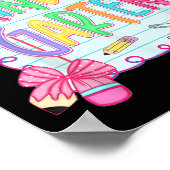 Back To School Kindergarten Coquette Pencil Bow Te ポスター (角)