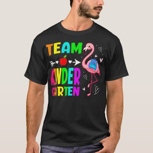 Back To School Kindergarten Flamingo Student Kids Tシャツ (正面)
