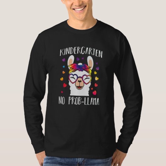 Back To School Kindergarten No Prob Llama Teacher  Tシャツ (正面)