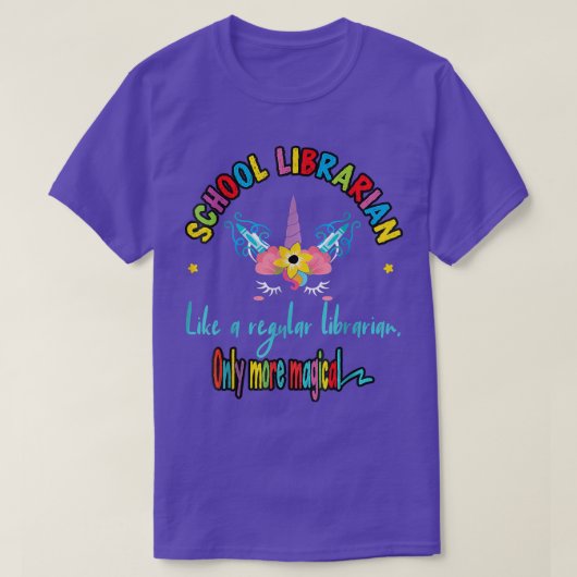 Back To School Librarian Unicorn Magical Tシャツ (デザイン正面)