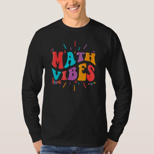 Back To School, Math Vibes, Retro Groovy Math Teac Tシャツ (正面)