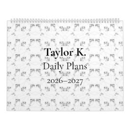 Back-to-School Minimal Line Pattern | Summer カレンダー