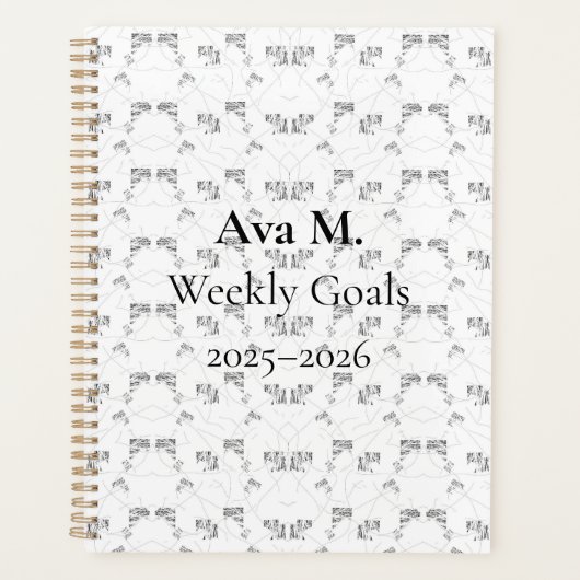 Back-to-School Minimal Line Pattern | Summer プランナー手帳 (正面)