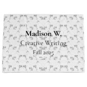 Back-to-School Minimal Line Pattern | Summer ラージペーパーバッグ (正面)