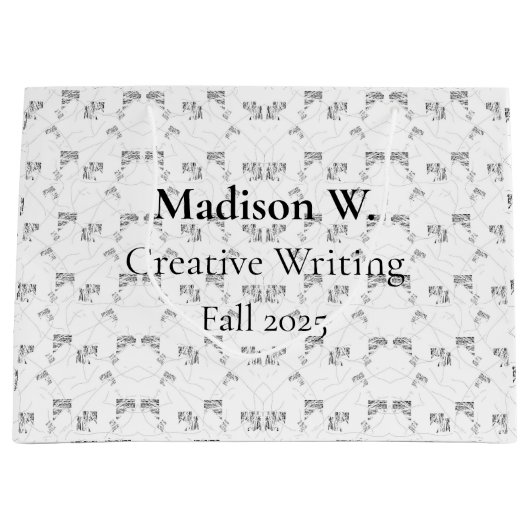 Back-to-School Minimal Line Pattern | Summer ラージペーパーバッグ (正面)