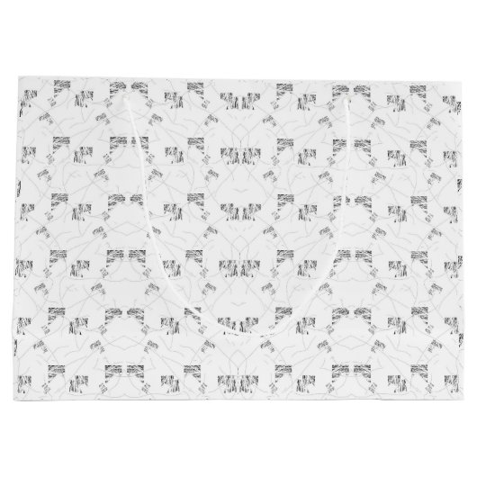 Back-to-School Minimal Line Pattern | Summer ラージペーパーバッグ (裏面)