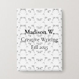 Back-to-School Minimal Line Pattern | Summer 缶バッジ