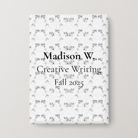 Back-to-School Minimal Line Pattern | Summer 缶バッジ (正面)