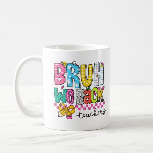 Back to school mug for teacher with cute design コーヒーマグカップ (左)