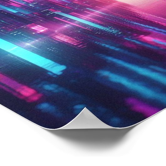 Back to School Neon Crystal City Lights ポスター (角)