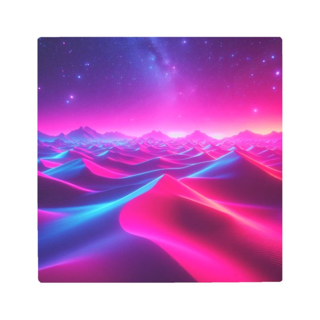 Back to School Neon Desert Mirage Glow メタルプリント (正面)
