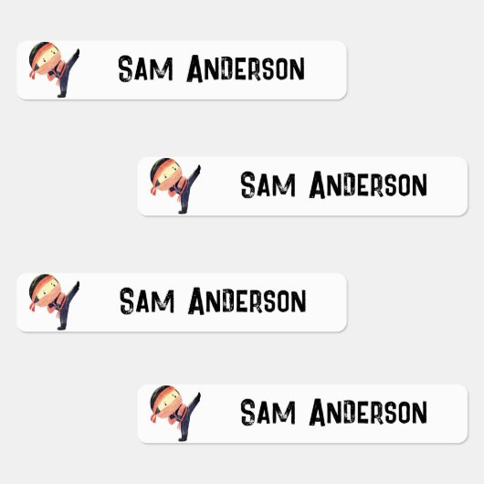 Back to School Ninja Kids Name ラベル (グループ)