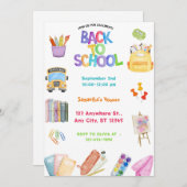 Back to school party 招待状 (正面/裏面)