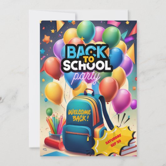 back-to-school party invitation  招待状 (裏面)