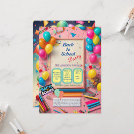 back-to-school party invitation 招待状