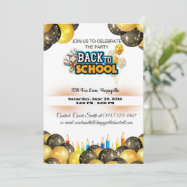 back-to-school party invitation 招待状