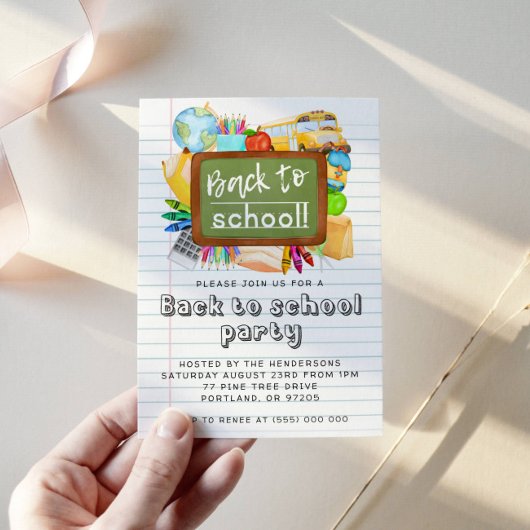Back To School Party Invitation 招待状
