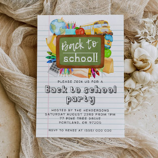 Back To School Party Invitation 招待状