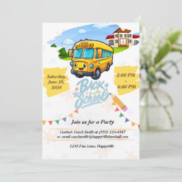 back-to-school party invitation 招待状