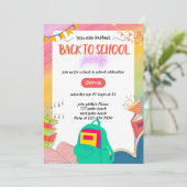 back-to-school party invitation  招待状 (スタンド正面)