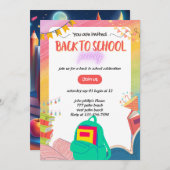 back-to-school party invitation  招待状 (正面/裏面)