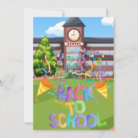 back-to-school party invitation 招待状 (裏面)