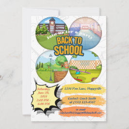 back-to-school party invitation 招待状