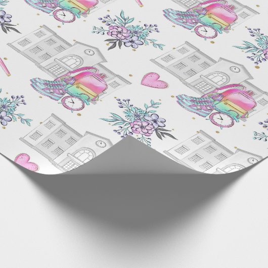 Back to School Pattern ラッピングペーパー (角)