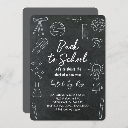 Back to School Picnic Celebration 招待状 (正面/裏面)