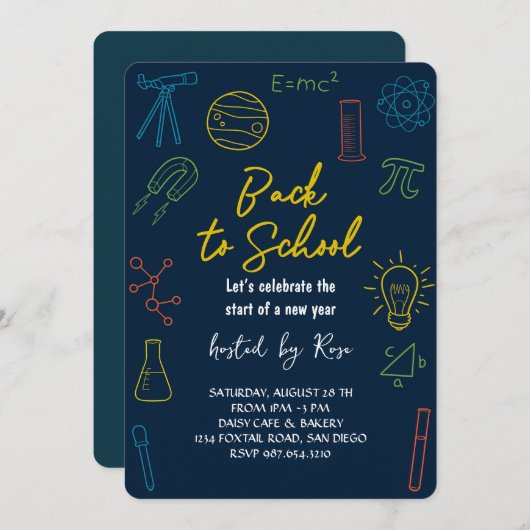 Back to School Picnic Celebration 招待状 (正面/裏面)