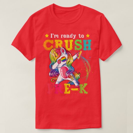 Back to School  Pre K Dabbing Unicorn Girls Gift  Tシャツ (デザイン正面)