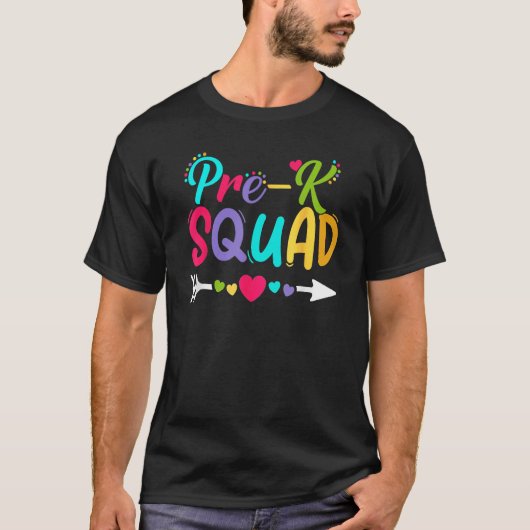 Back To School Pre K  Squad Happy First Day Of Sch Tシャツ (正面)