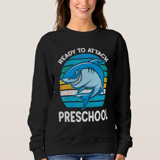 Back To School Preschool Kids Outfit Shark スウェットシャツ (正面)