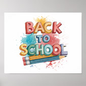 Back to School Printable Poster Sign ポスター (正面)