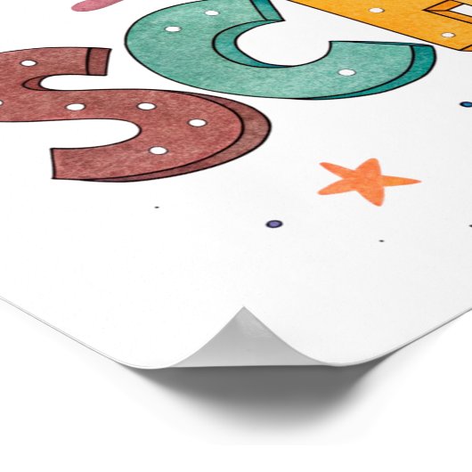 Back to School Printable Poster Sign ポスター (角)