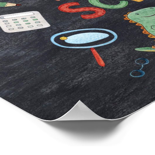 Back to School Printable Poster Sign ポスター (角)