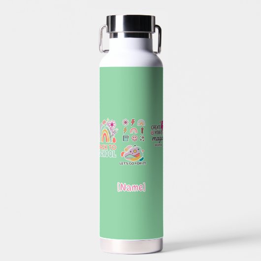 Back to School Rainbow / Regreso Arcoíris Escolar ウォーターボトル (正面)