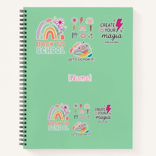 Back to School Rainbow / Regreso Arcoíris Escolar ノートブック (正面)